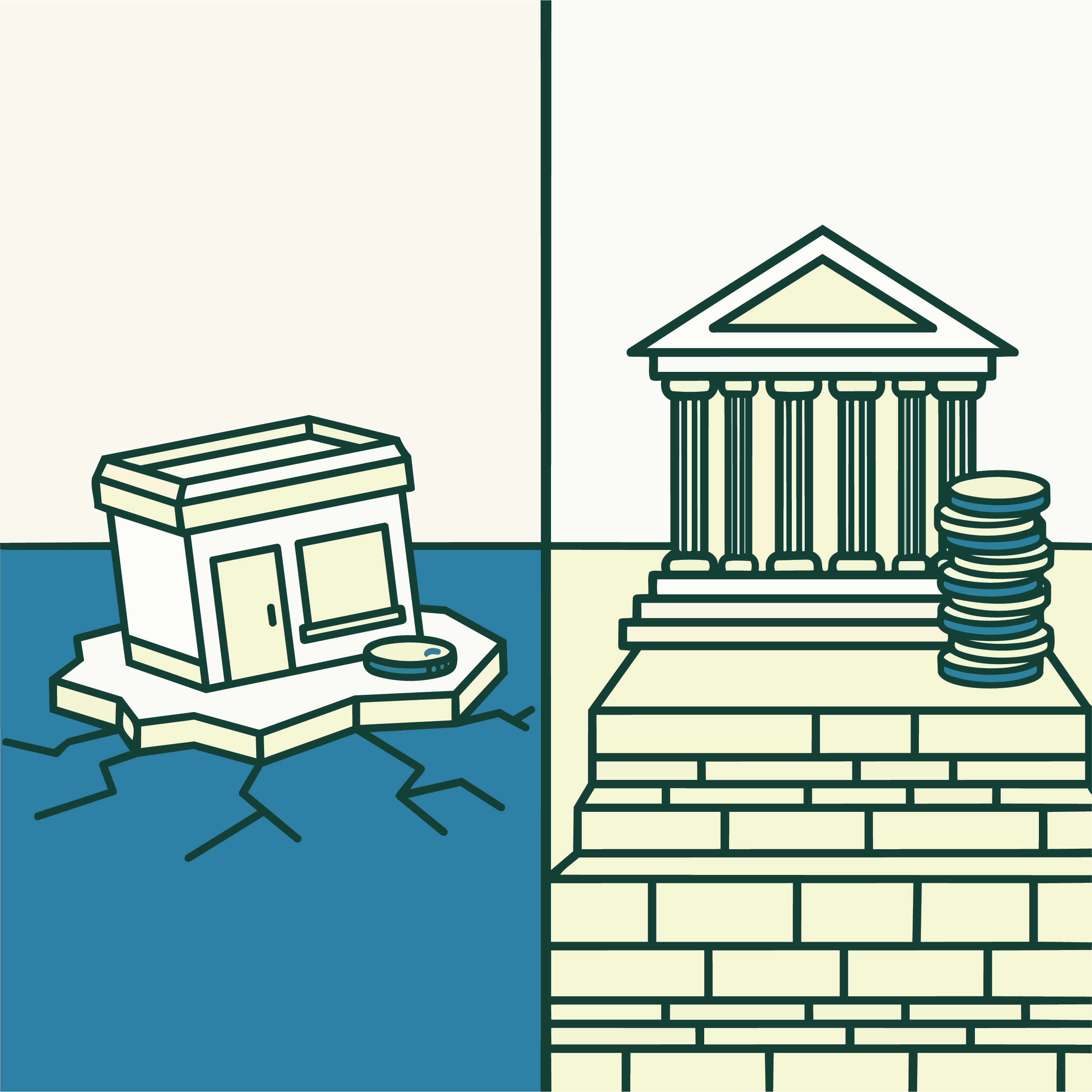 The sector's reserves form a barbell: in NFF's 2025 survey of mostly small community nonprofits, 52 percent hold three months of cash or less and 18 percent hold one month or less, while BDO's 2024 survey of 250 larger established organizations finds 62 percent holding more than seven months of reserves.